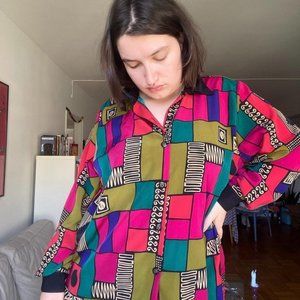 XL 80s Funky Print Shirt